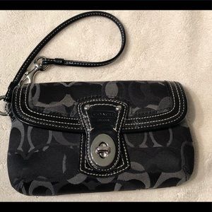 Coach logo wristlet